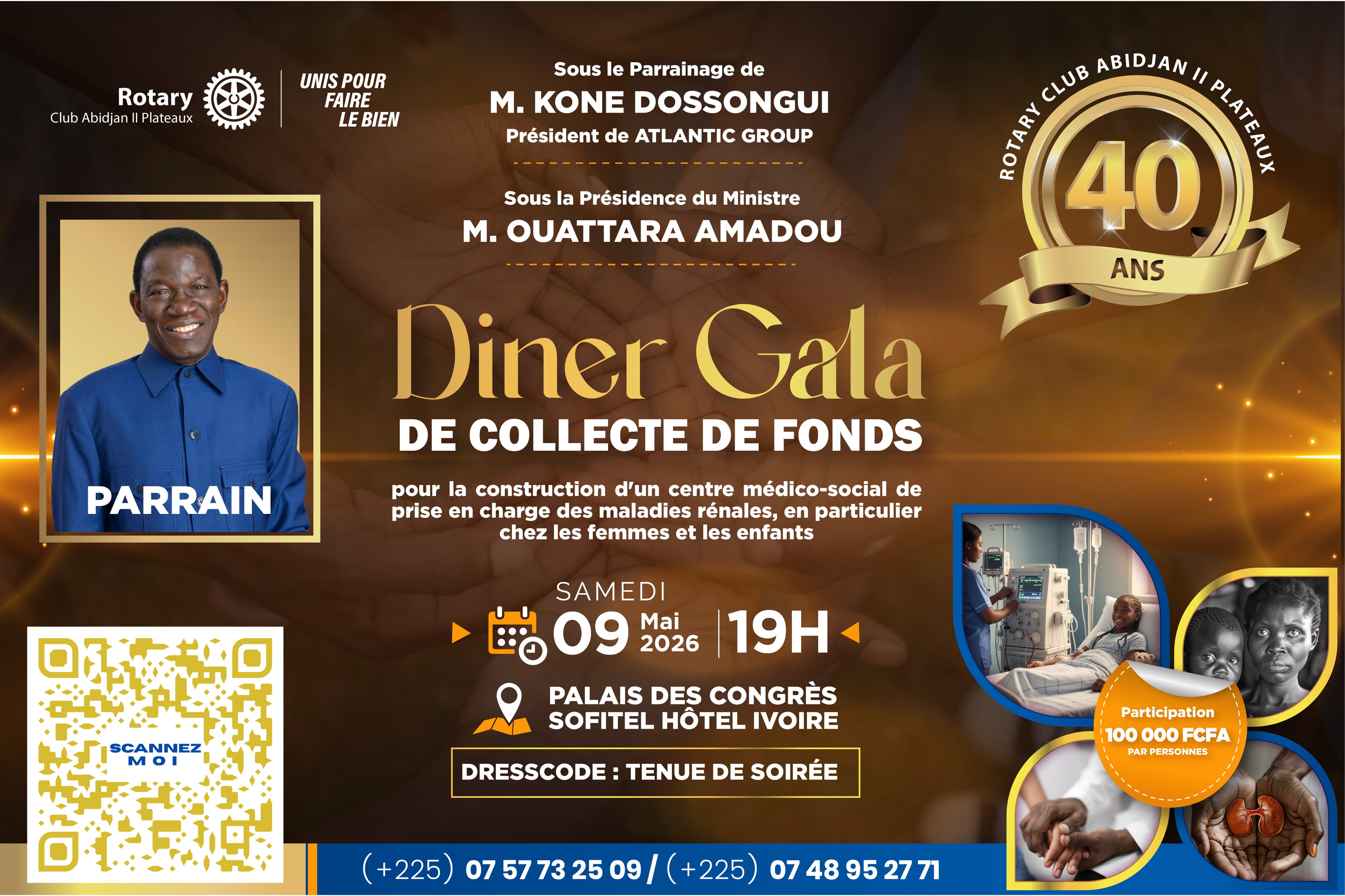 Affiche du Gala des 40 ans du Rotary Club Abidjan Deux Plateaux