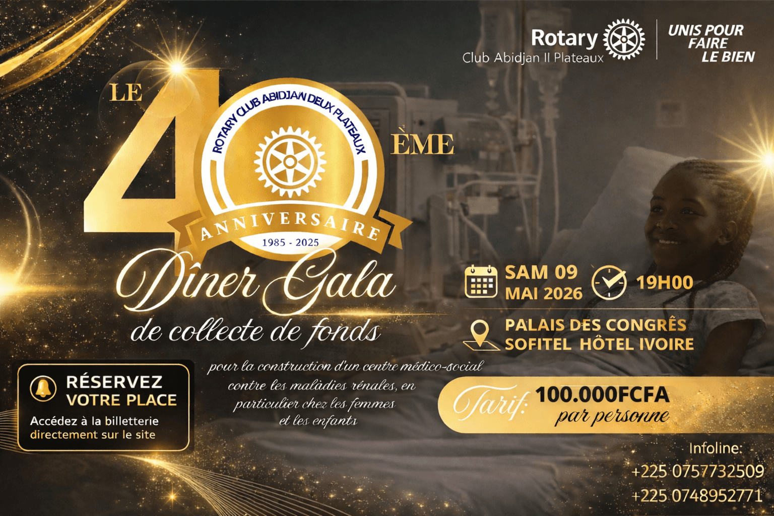 Affiche du Gala des 40 ans du Rotary Club Abidjan Deux Plateaux